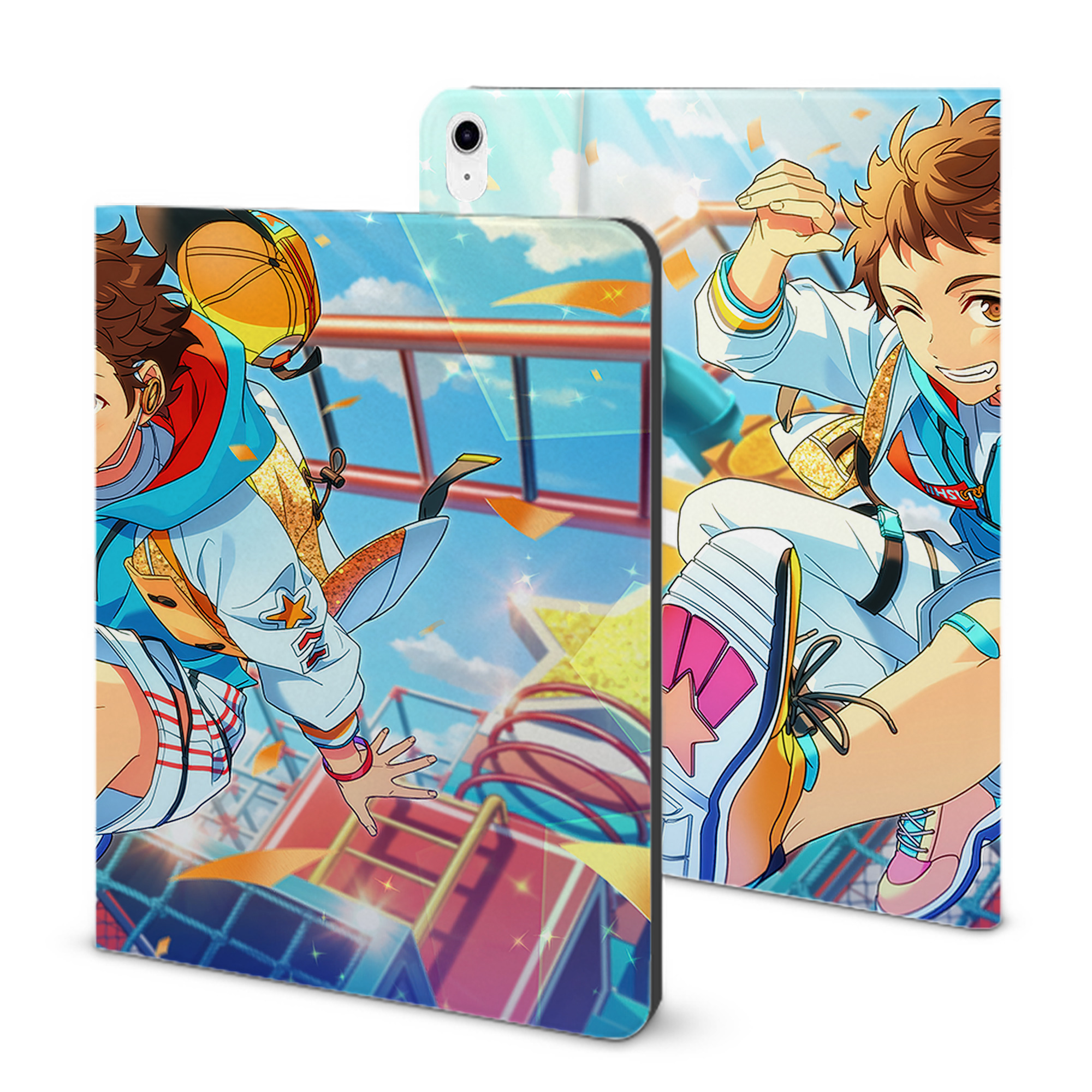 （画像用） あんさんぶるスターズ! Ensemble Stars IPad ケース ブック型 PUレザー TPU 耐衝撃 軽量 薄型 ペン収納なし 全面保護 IPad 各モデル対応